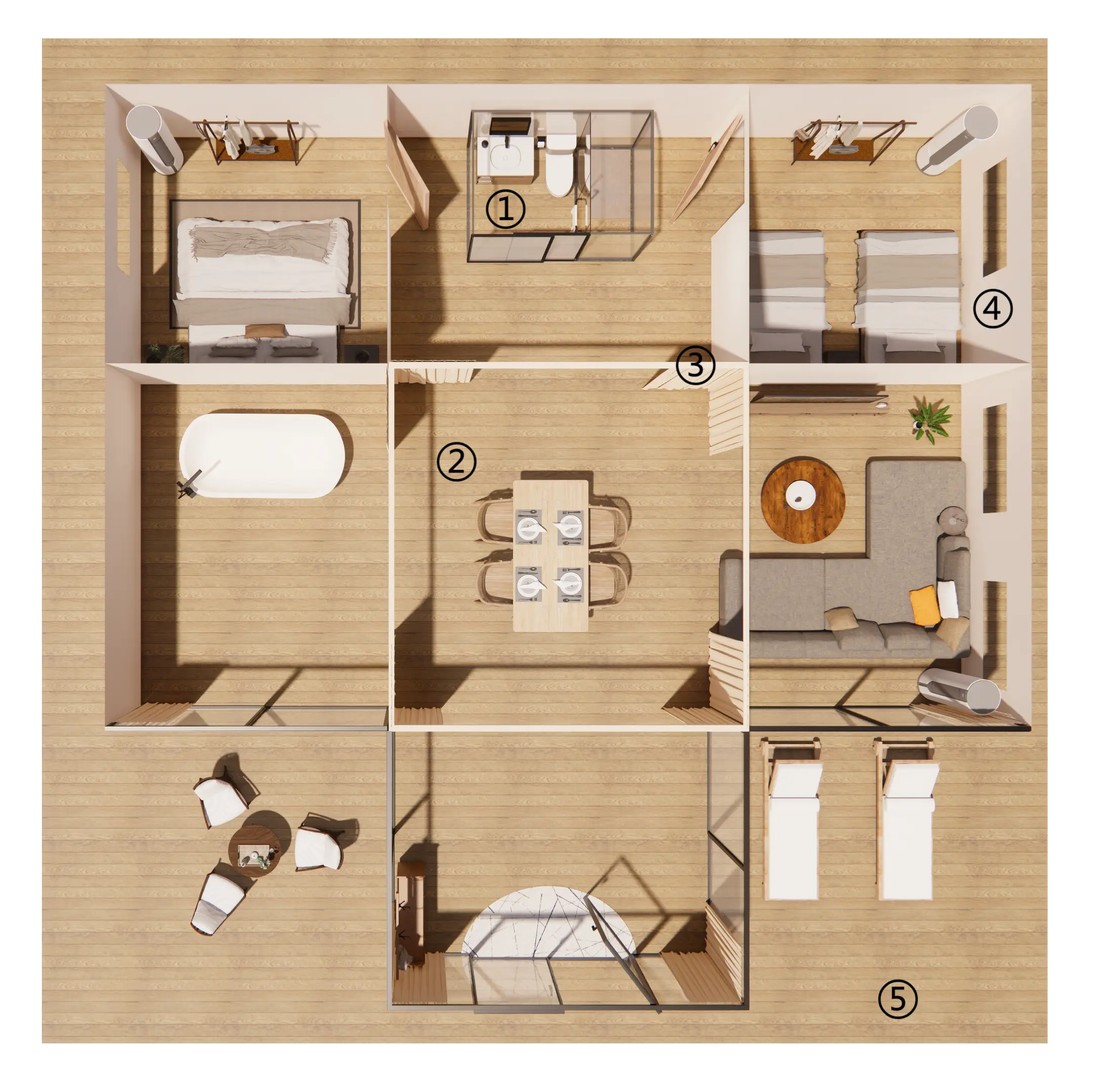 Interior Features of Saturn Luxury Glamping Tent